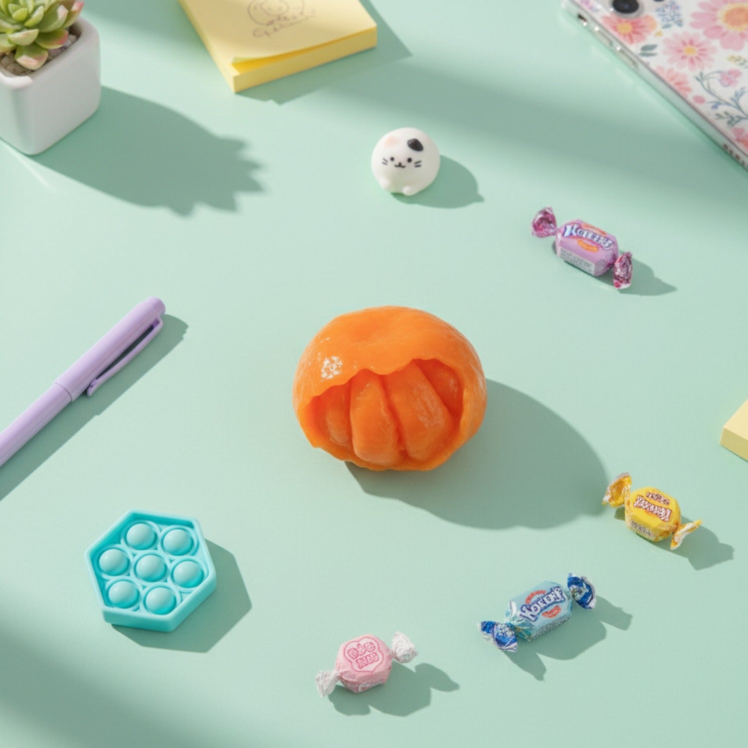 Orange Citrus Peel Squishy Fidget Toy
