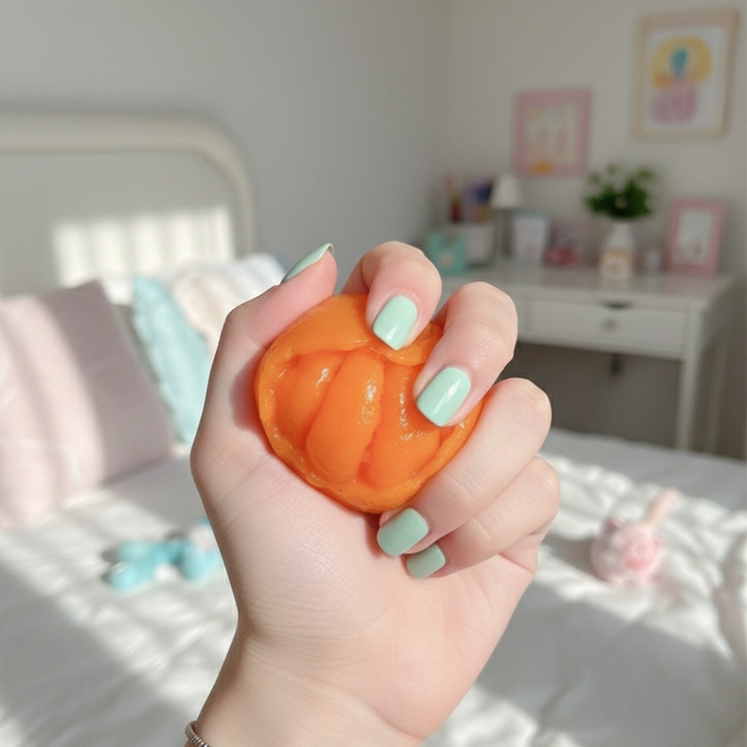 Orange Citrus Peel Squishy Fidget Toy
