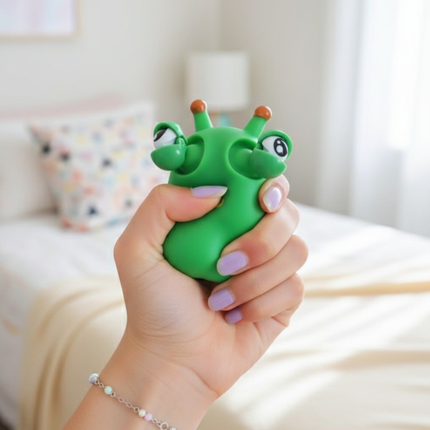 Green Alien Squishy With Googly Eyes