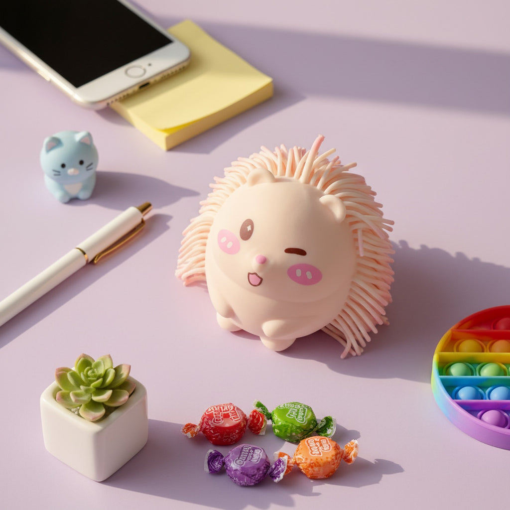 Hedgehog Squishy Plush Toy Peach