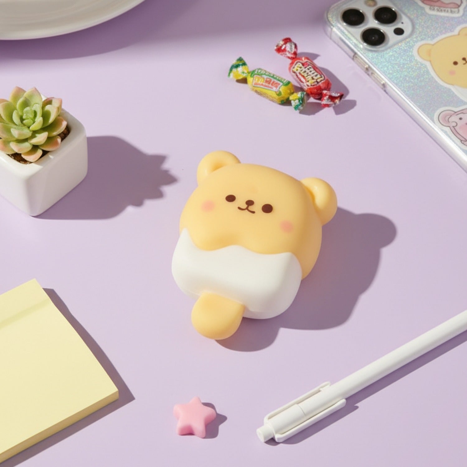 Adorable Yellow Bear Popsicle Squishy