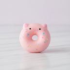 Cat Donut Hard Toy with Sprinkles - Pink Donut