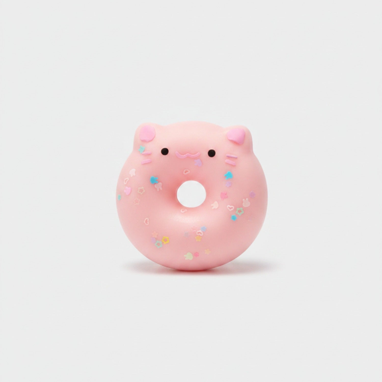 Cat Donut Hard Toy with Sprinkles - Pink Donut