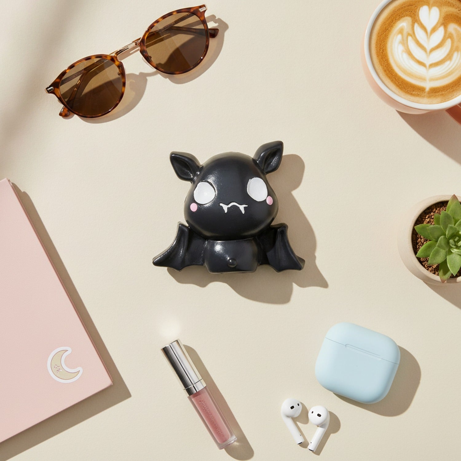 Cute Black Bat Fangs Figurine Charm