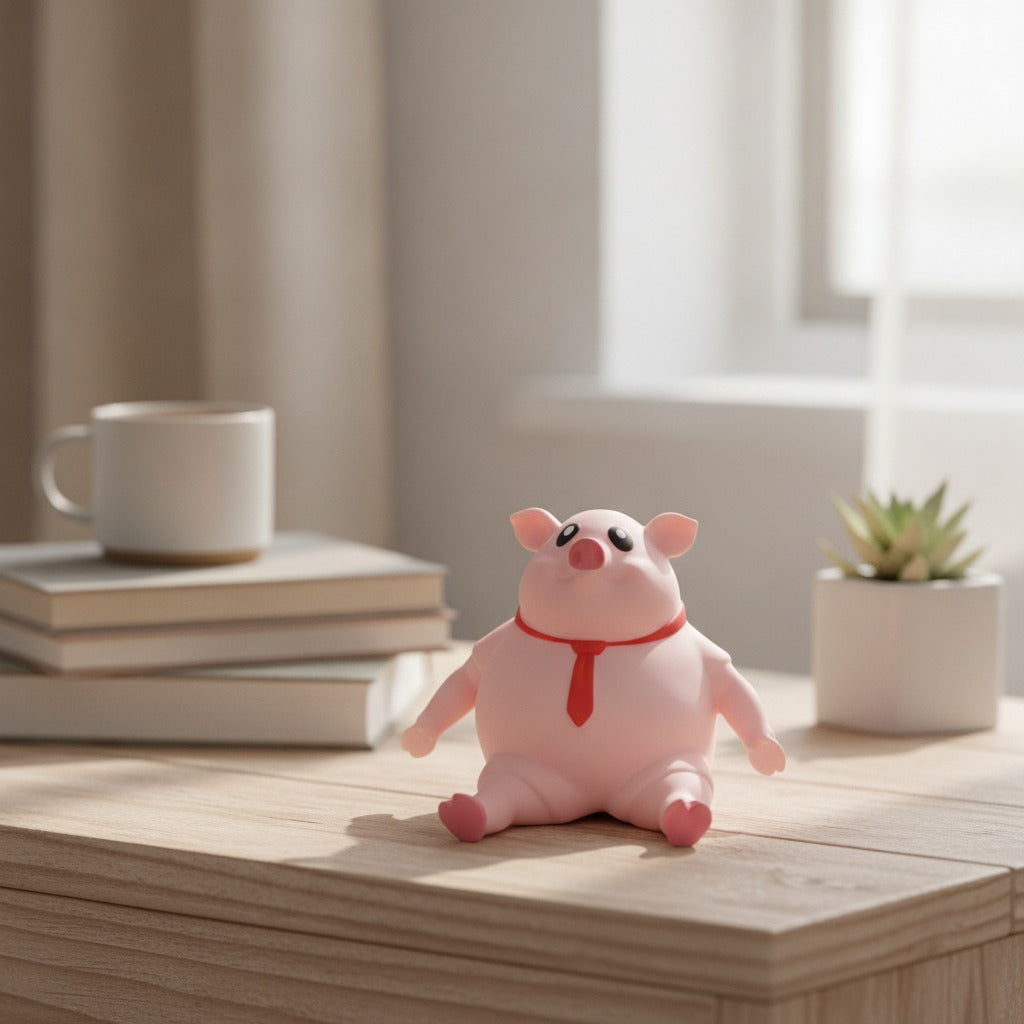 Chubby Pig Desk Stress Toy – novelty & toys (view 2)