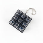 9 Key Fidget Switch Tester Keychain Toy - Black