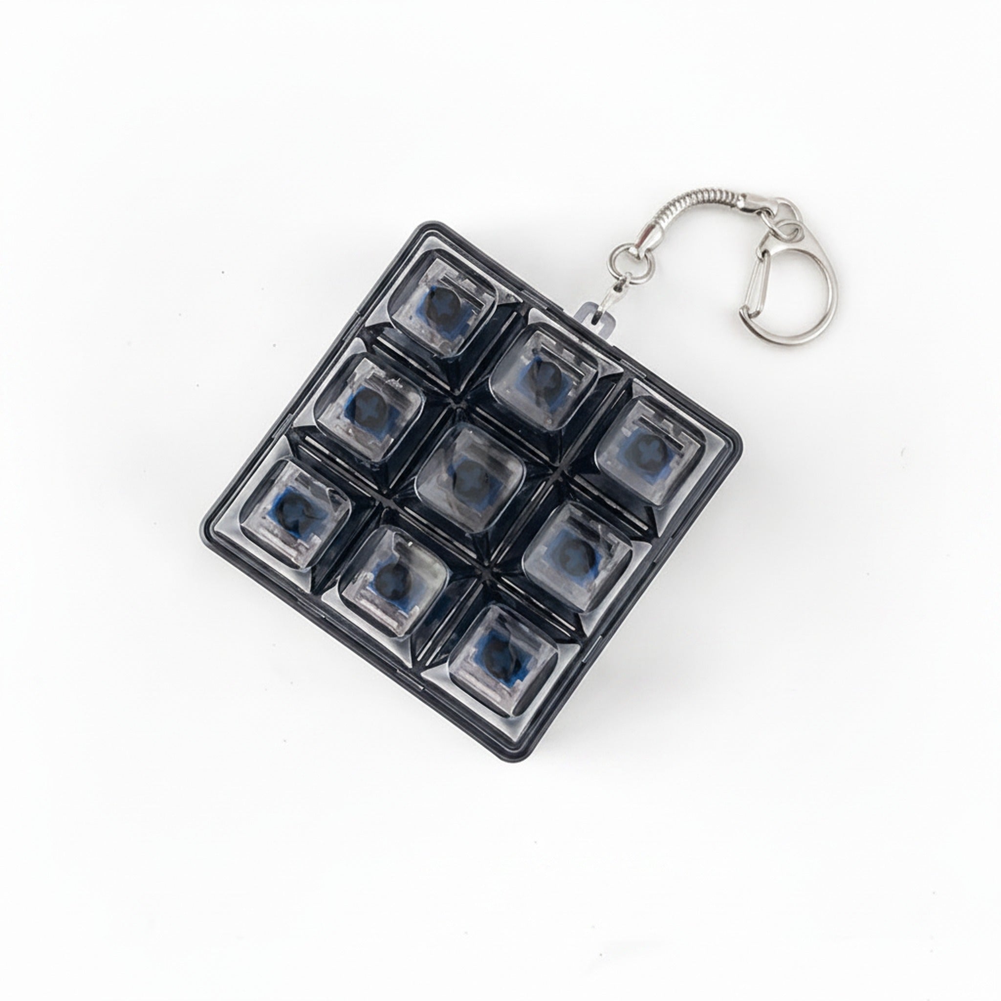 9 Key Fidget Switch Tester Keychain Toy - Black