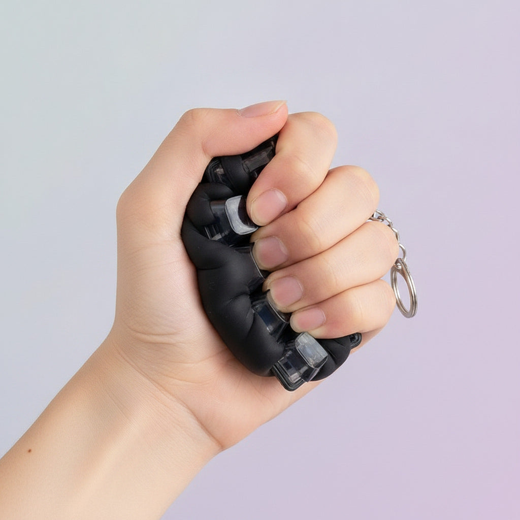 9 Key Fidget Switch Tester Keychain Toy - Black
