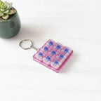 9 Key Fidget Switch Tester Keychain Toy - Pink