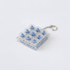 9 Key Fidget Switch Tester Keychain Toy - White