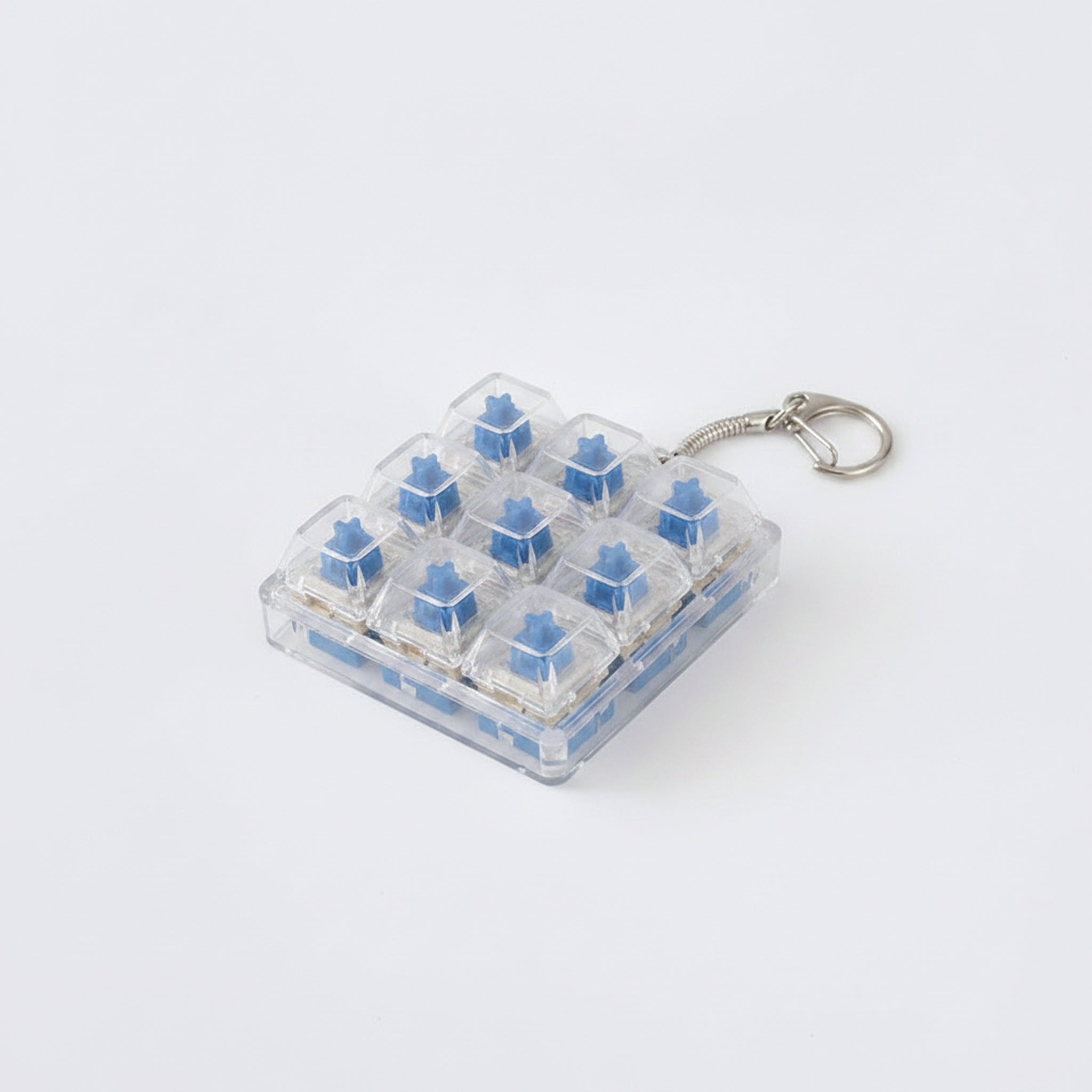 9 Key Fidget Switch Tester Keychain Toy - White