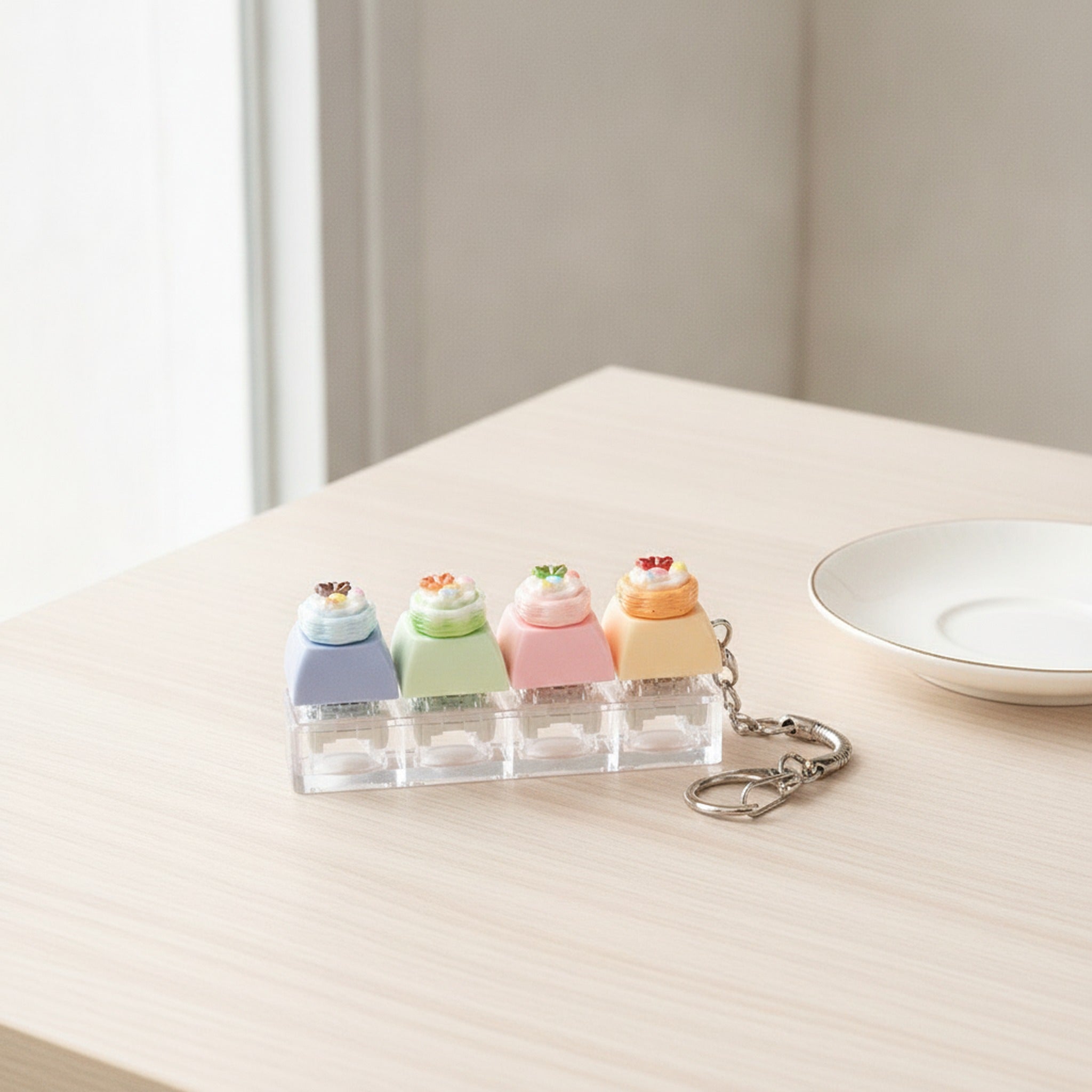 Tart Fidget Keychain Stress Toy - Transparent