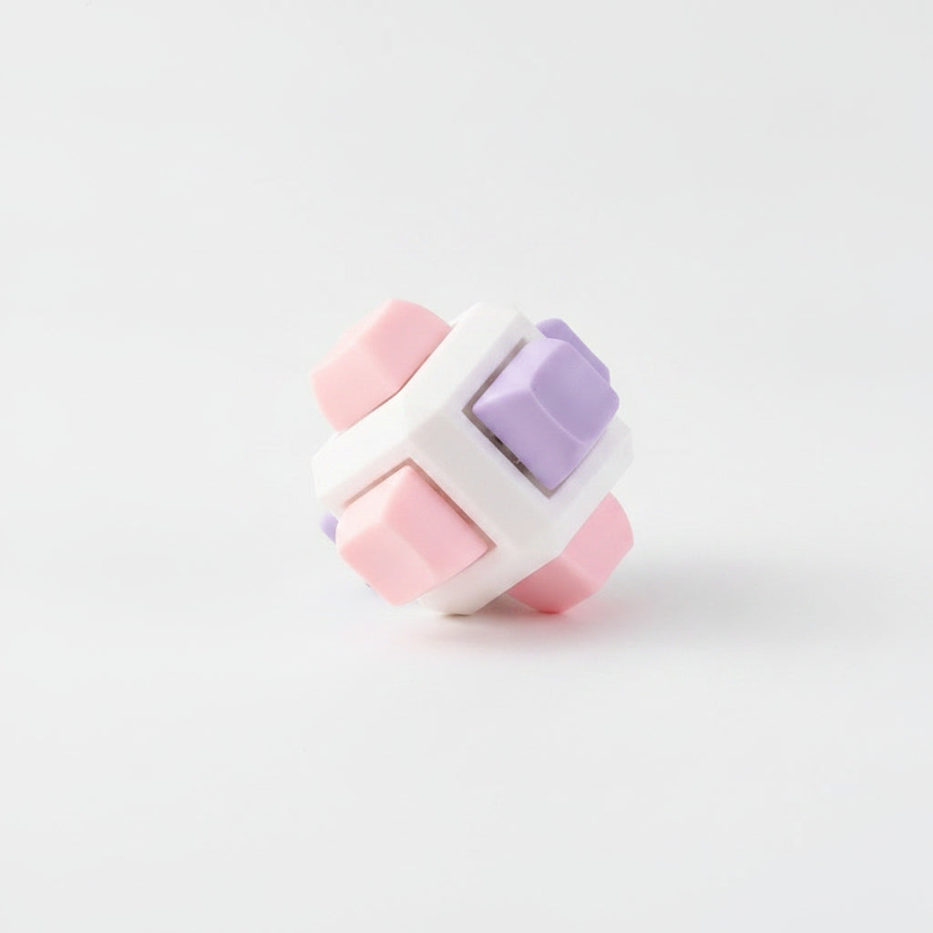 6 Side Mechanical Fidget Keychain Toy - Pink