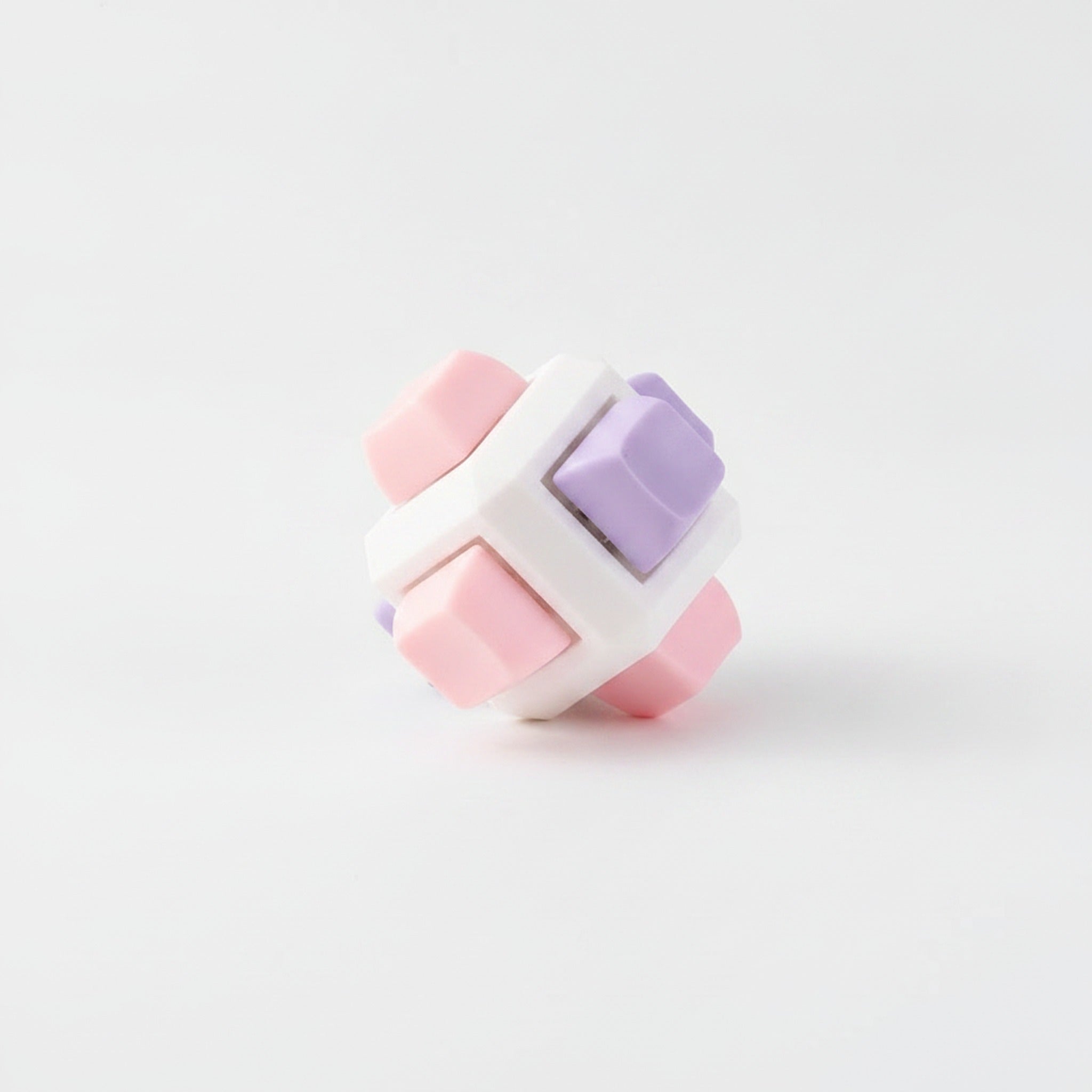 6 Side Mechanical Fidget Keychain Toy - Pink