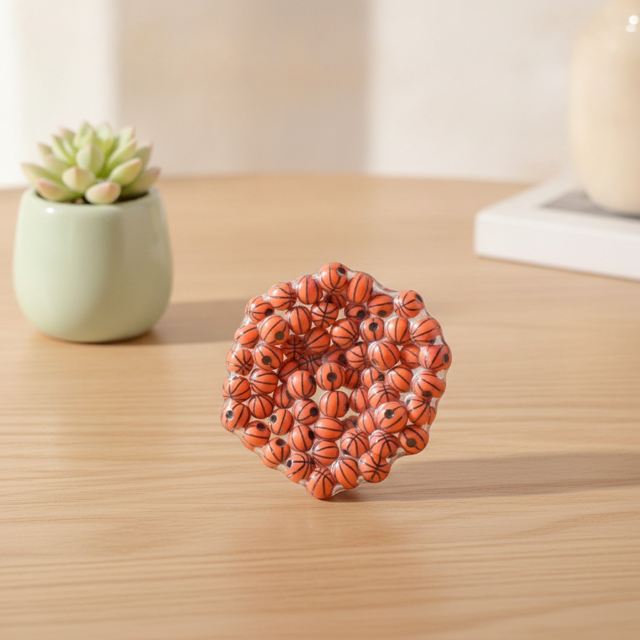 Basketball Squishy Crunchy Sound Fidget Stress Relief Toy - Orange