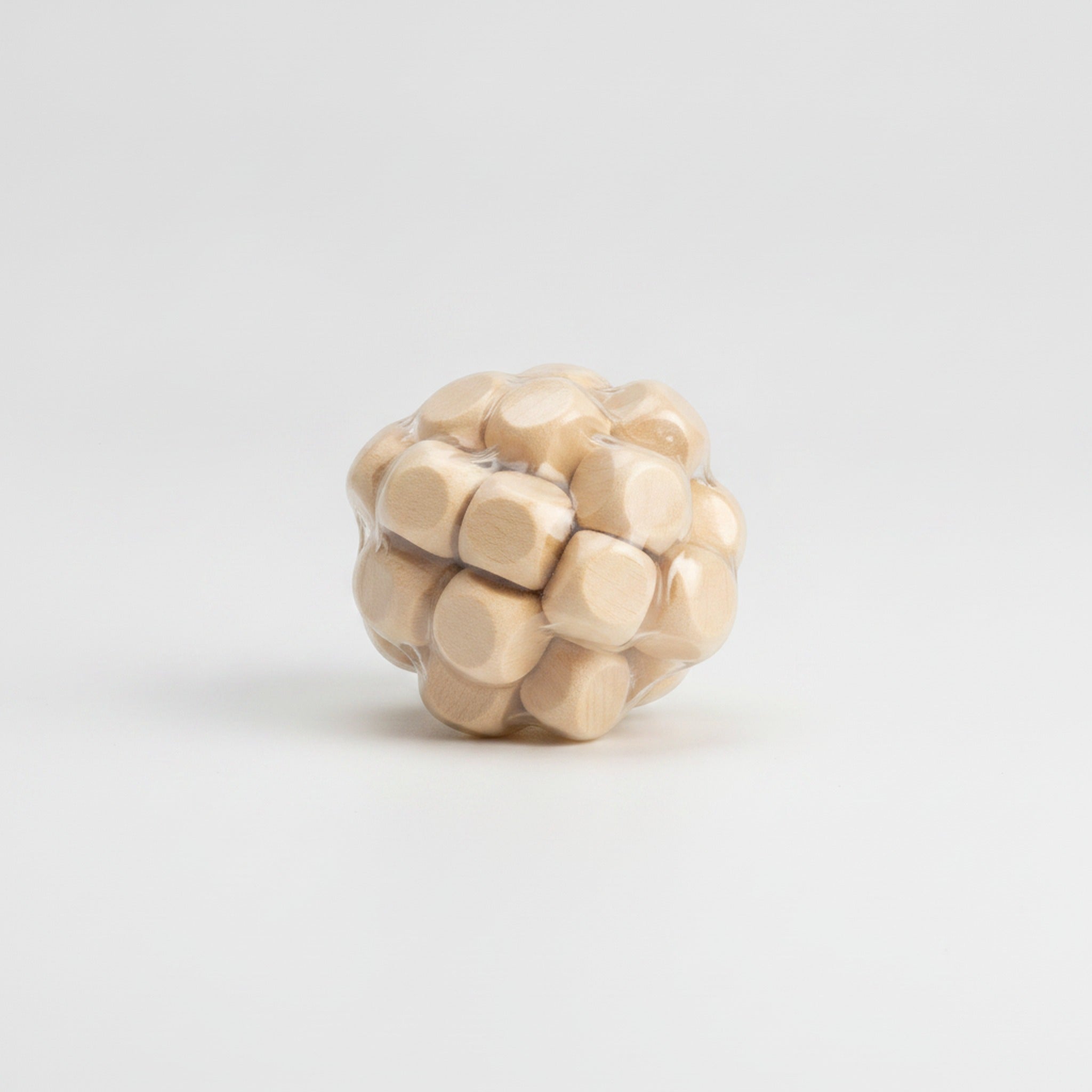 Wooden Crunchy Squishy Ball Stress Relief Fidget Toy - Brown