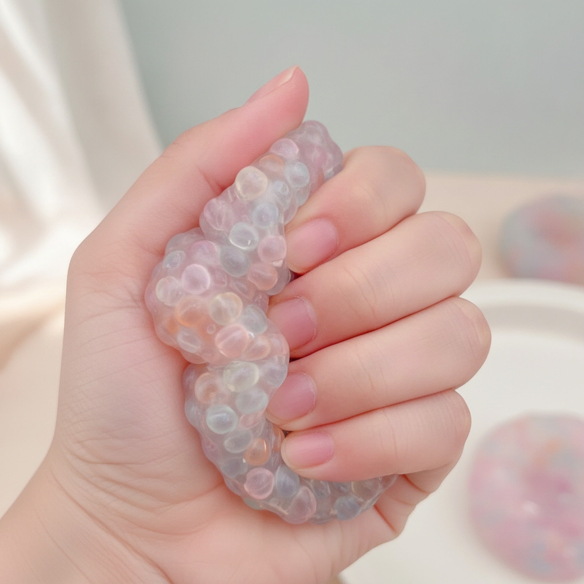 Pearl Bead Squishy Crunchy Sound Stress Relief Fidget Toy - Colored