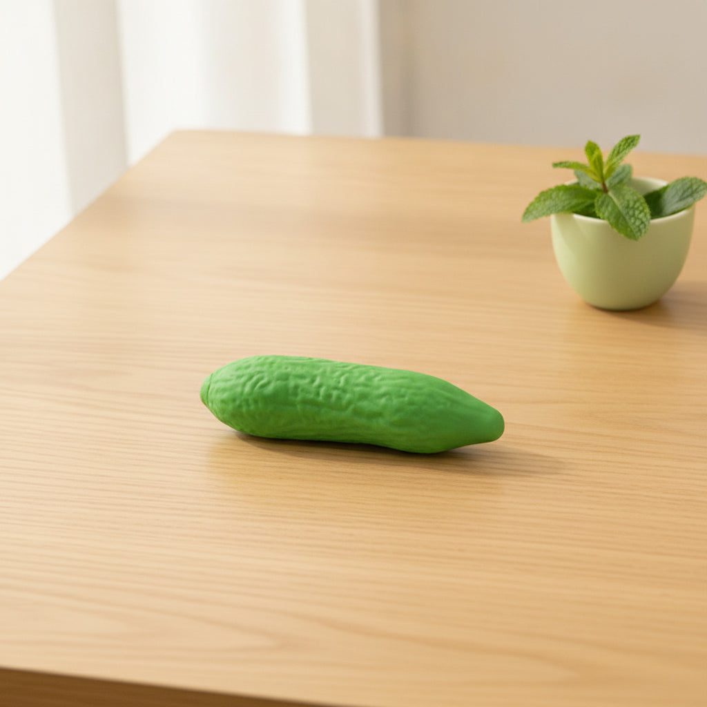 Cucumber Squishy Stress Relief Fidget Toy Realistic Fun Gift - Green