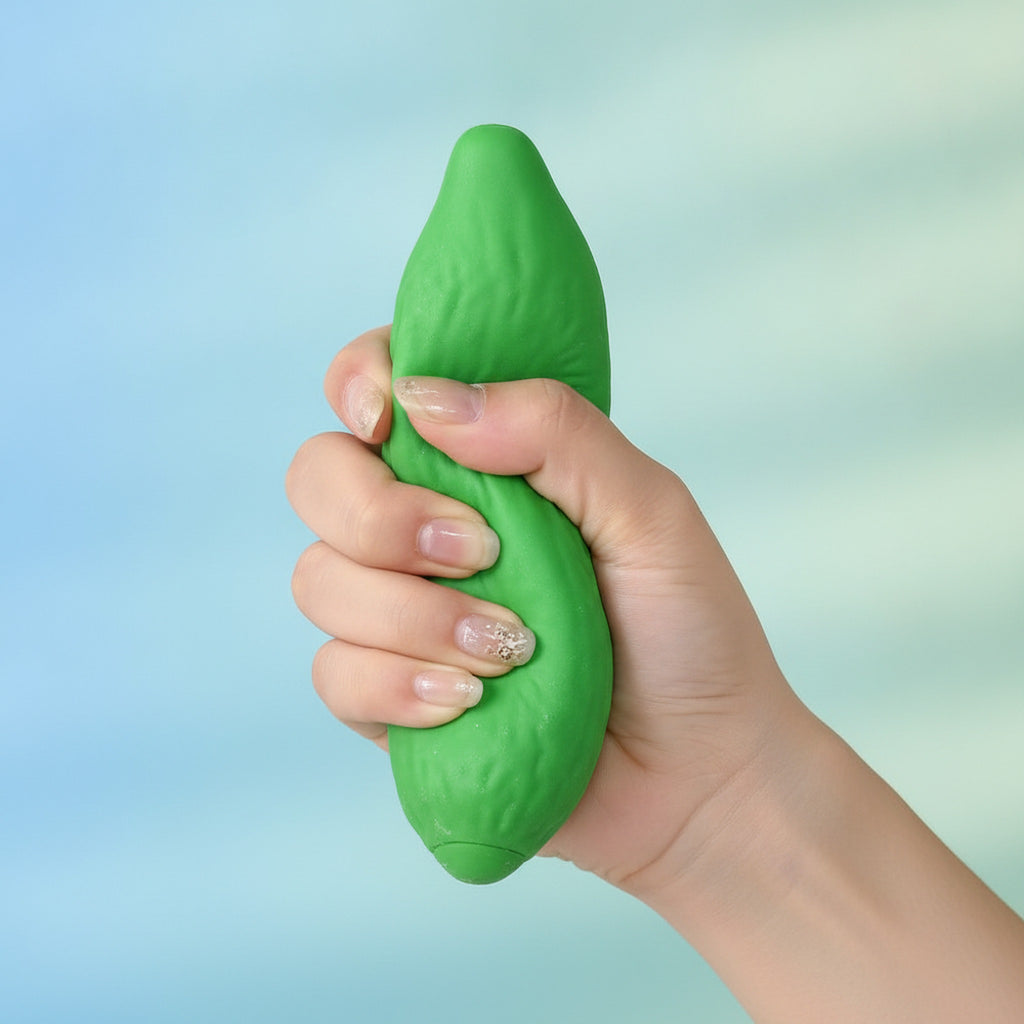 Cucumber Squishy Stress Relief Fidget Toy Realistic Fun Gift - Green