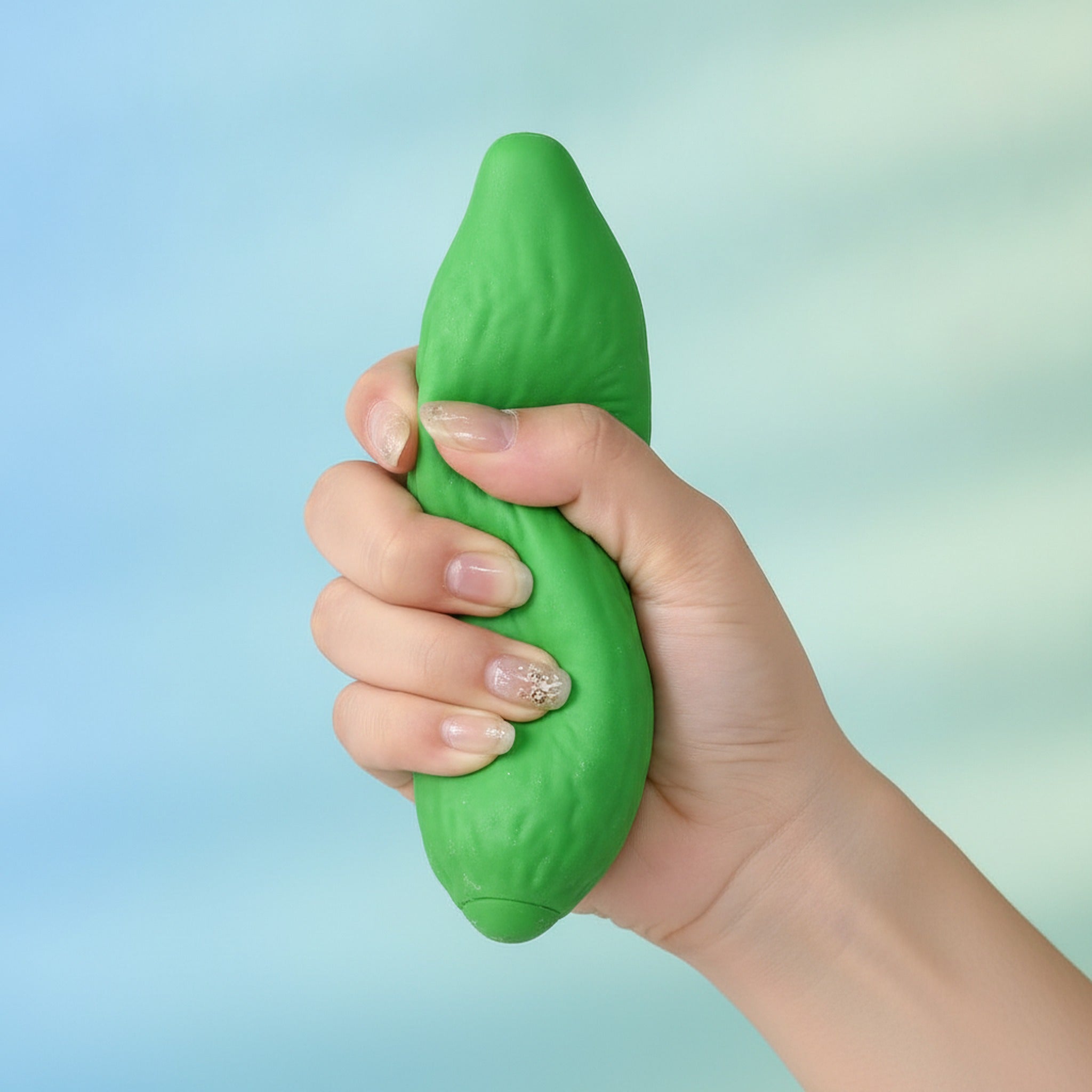 Cucumber Squishy Stress Relief Fidget Toy Realistic Fun Gift - Green