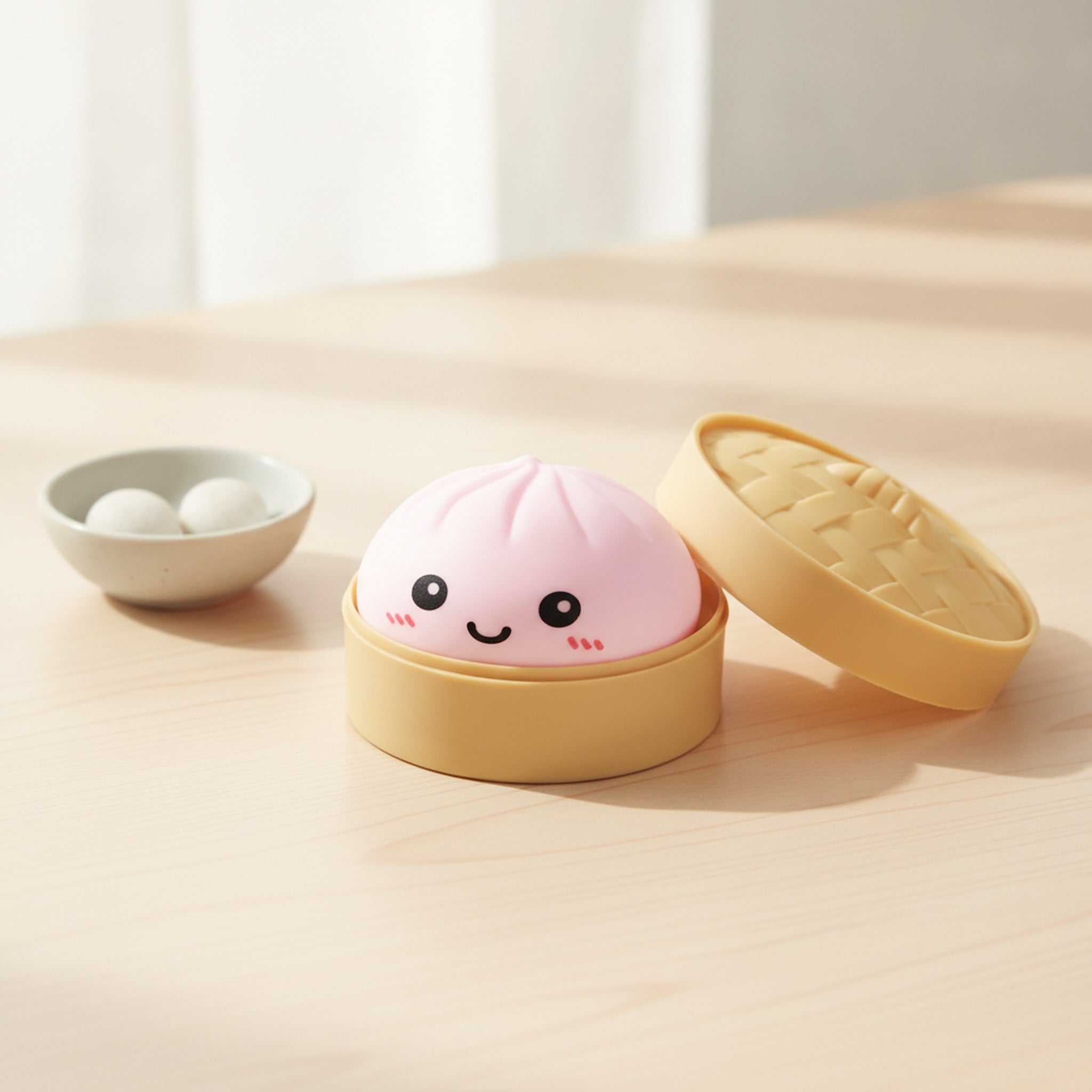 Bao Bun Squishy - Pink With Lid