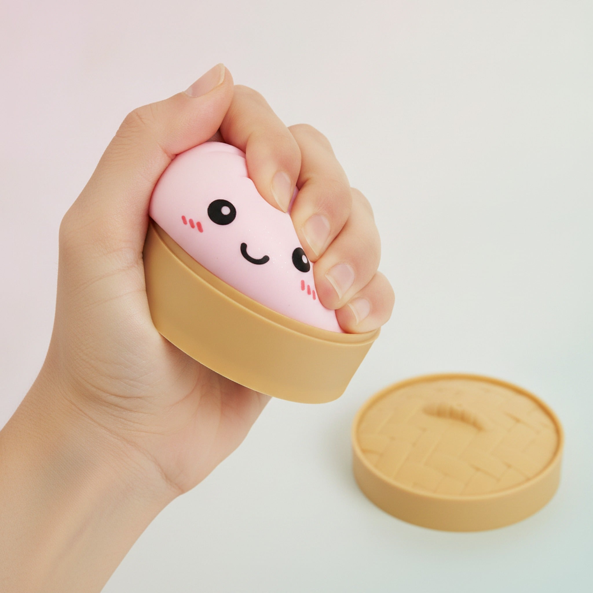 Bao Bun Squishy - Pink With Lid