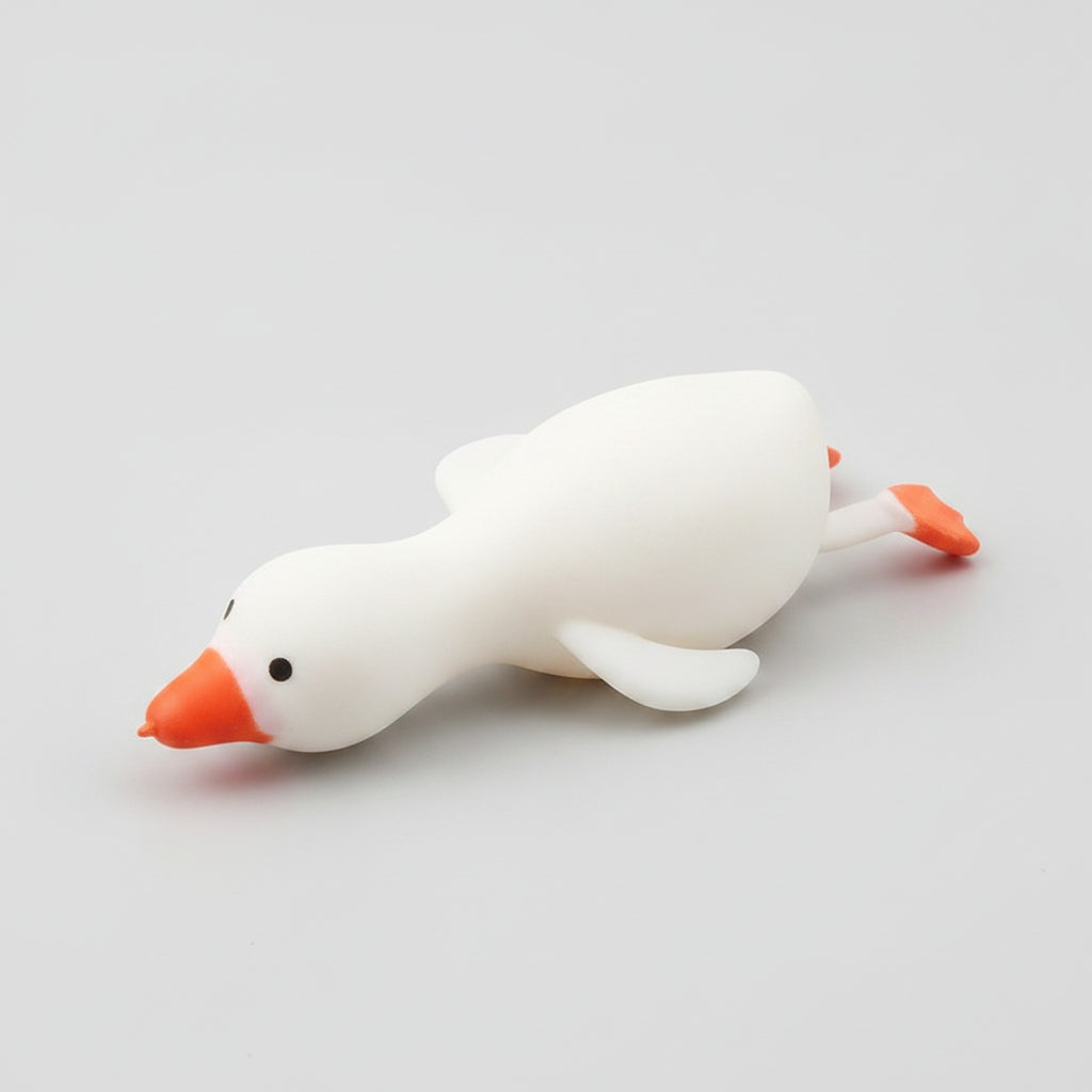 Yellow Duck Squishy Stress Relief Fidget Toy Funny Gift - White
