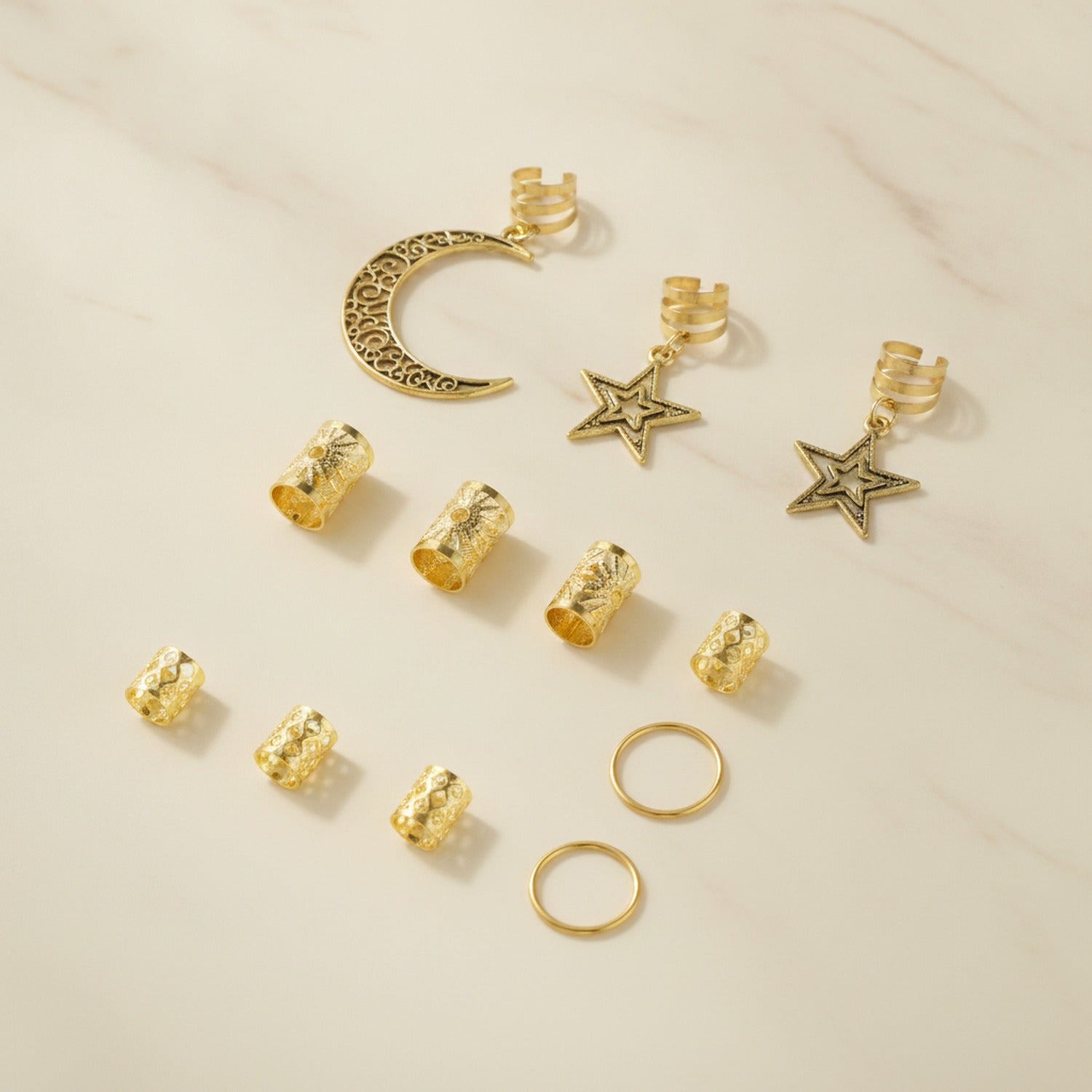 Celestial Hair Clip Charm Set - Gold