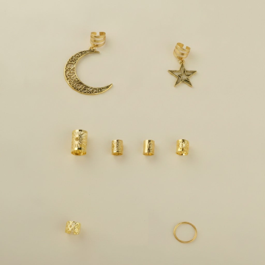Celestial Hair Clip Charm Set - Gold – hair accessories (view 1)
