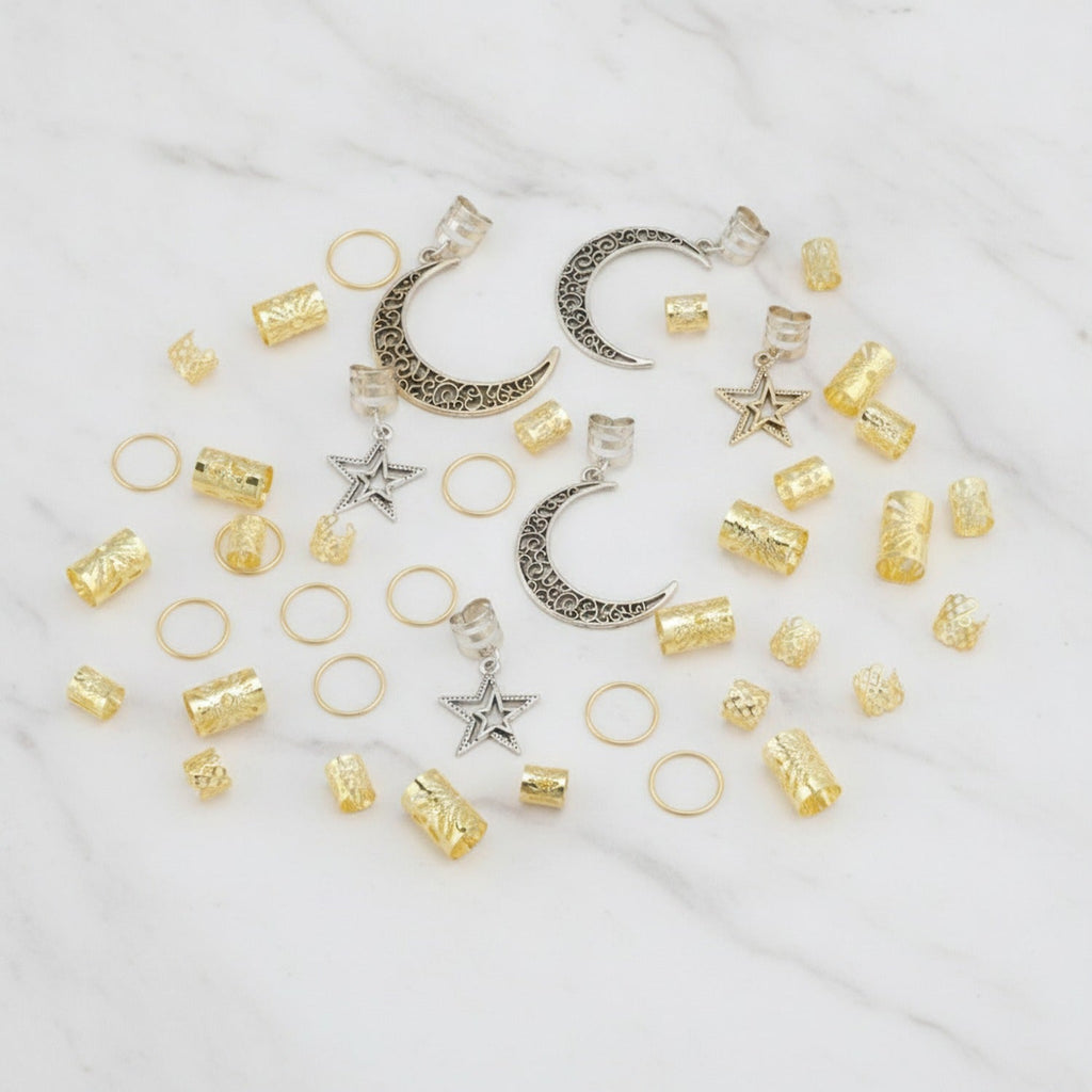 Celestial Hair Clip Charm Set - Silver
