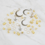 Celestial Hair Clip Charm Set - Silver
