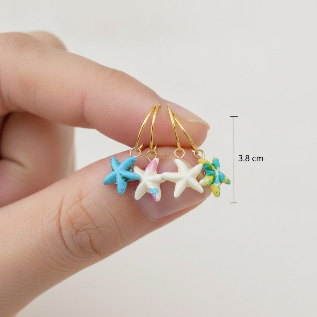Starfish and Gold Dreadlock Hair Charms – hair accessories (view 3)
