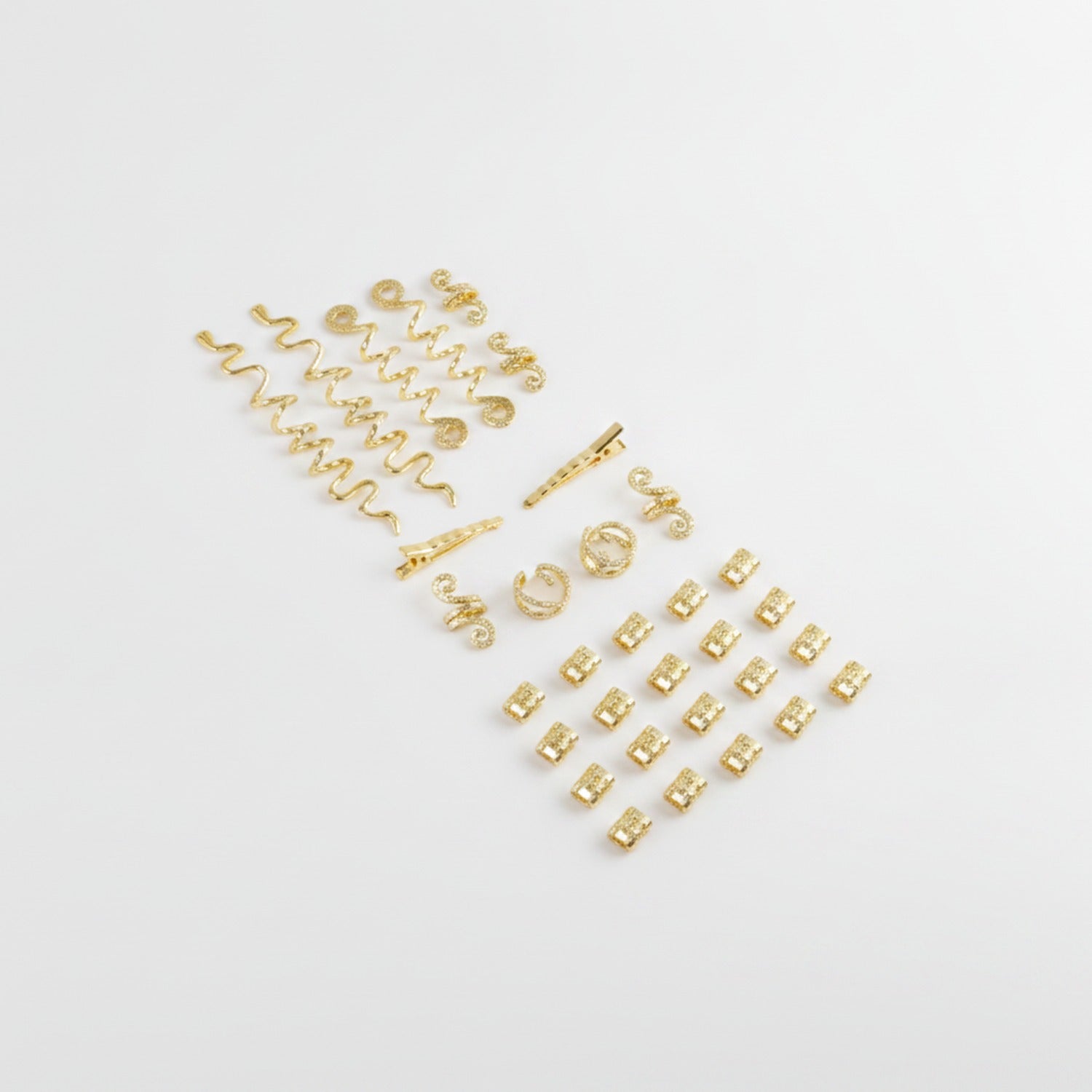 Spiral Hair Clips Assorted Set - Gold