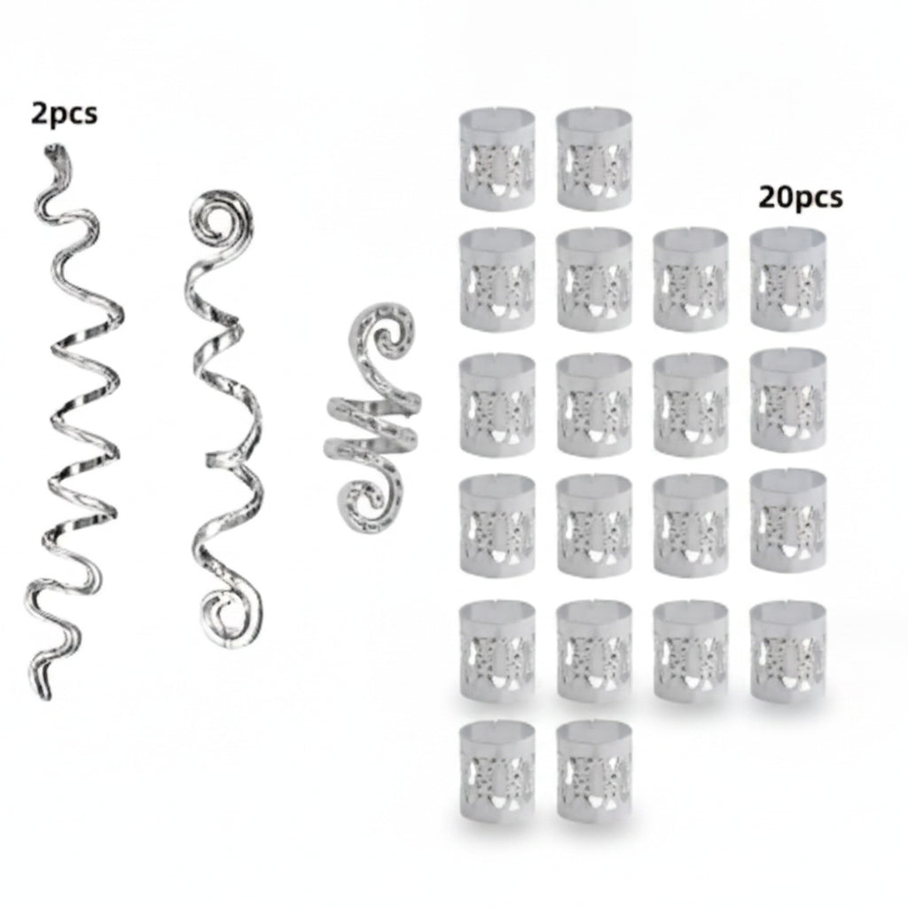 Spiral Hair Clips Assorted Set - Silver