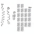 Spiral Hair Clips Assorted Set - Silver