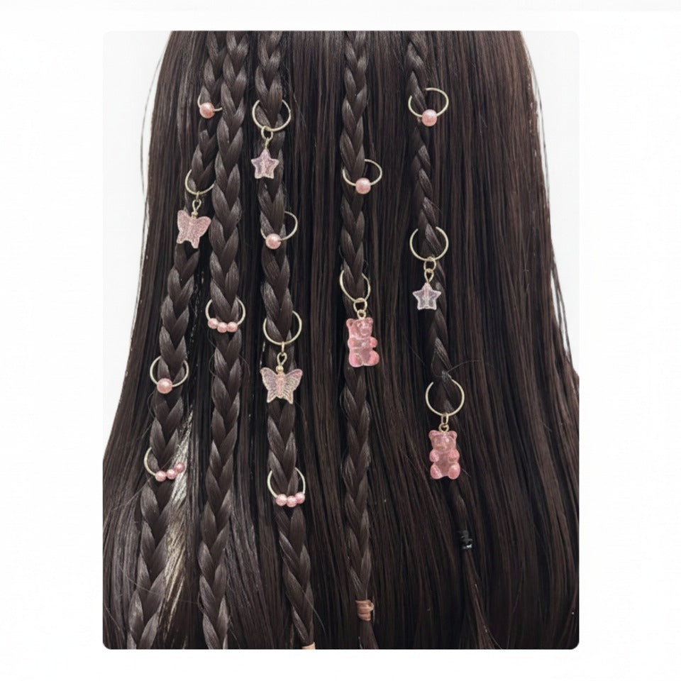 Pink Charm Hair Clips Set – hair accessories (view 1)