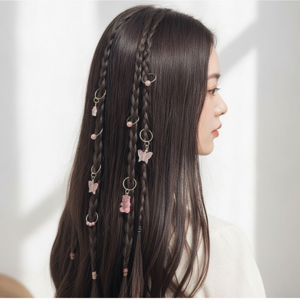 Pink Charm Hair Clips Set – hair accessories (view 3)