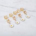 Daisy Charm Hair Clip Set - Gold