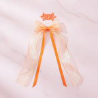 Star Charm Ballet Ponytail Clip Set - Orange