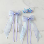 Star Charm Ballet Ponytail Clip Set - Purple