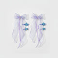 Star Charm Ballet Ponytail Clip Set - Purple