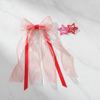 Star Charm Ballet Ponytail Clip Set - Red