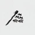 Star Bow Hair Clip Set - Black