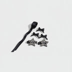 Star Bow Hair Clip Set - Black