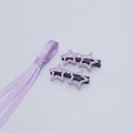 Star Bow Hair Clip Set - Purple