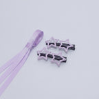 Star Bow Hair Clip Set - Purple