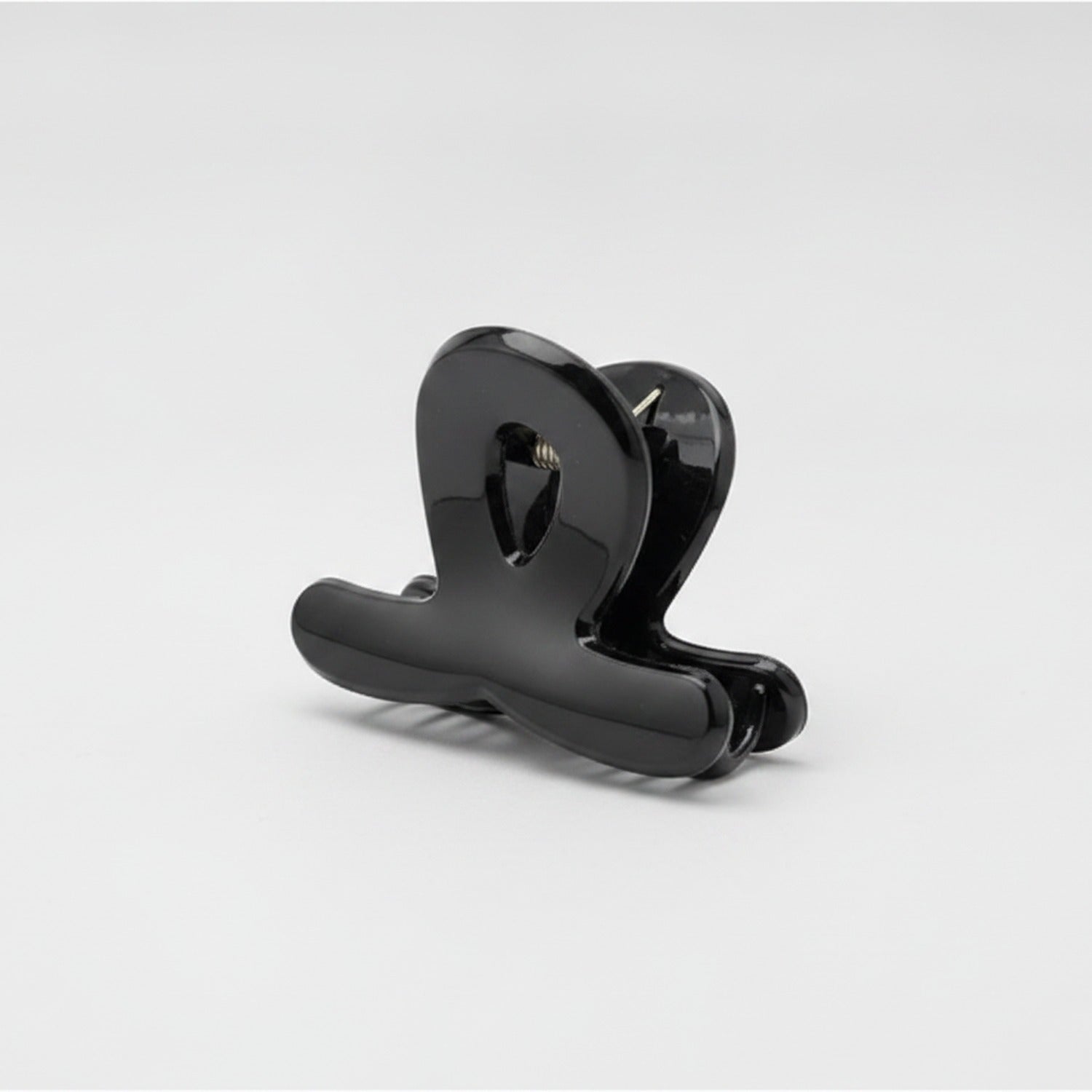 Translucent Jade Flower Hair Claw Clip - Black 3cm
