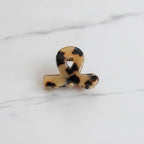 Translucent Jade Flower Hair Claw Clip - Coffee Tortoiseshell 3cm