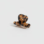 Translucent Jade Flower Hair Claw Clip - Coffee Tortoiseshell 3cm