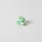 Translucent Jade Flower Hair Claw Clip - Floating Flower Green 3cm